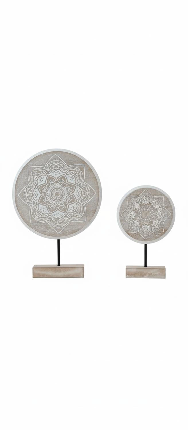 ADORNO MANDALA MEDIANO BLANCO CON DORADO - 2
