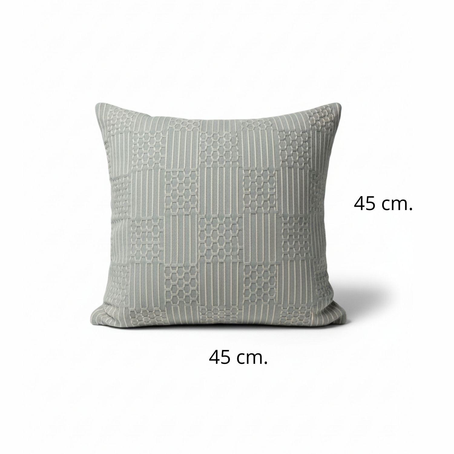 COJIN COMPLETO CON FUNDA BORDADA BLANCO CON TURQUESA - 2