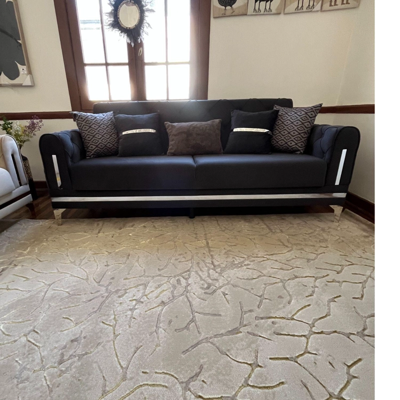 JUEGO DE LIVING 7 CUERPOS 3+3+1 ESTAMBUL GRIS, SOFA CAMA - 2
