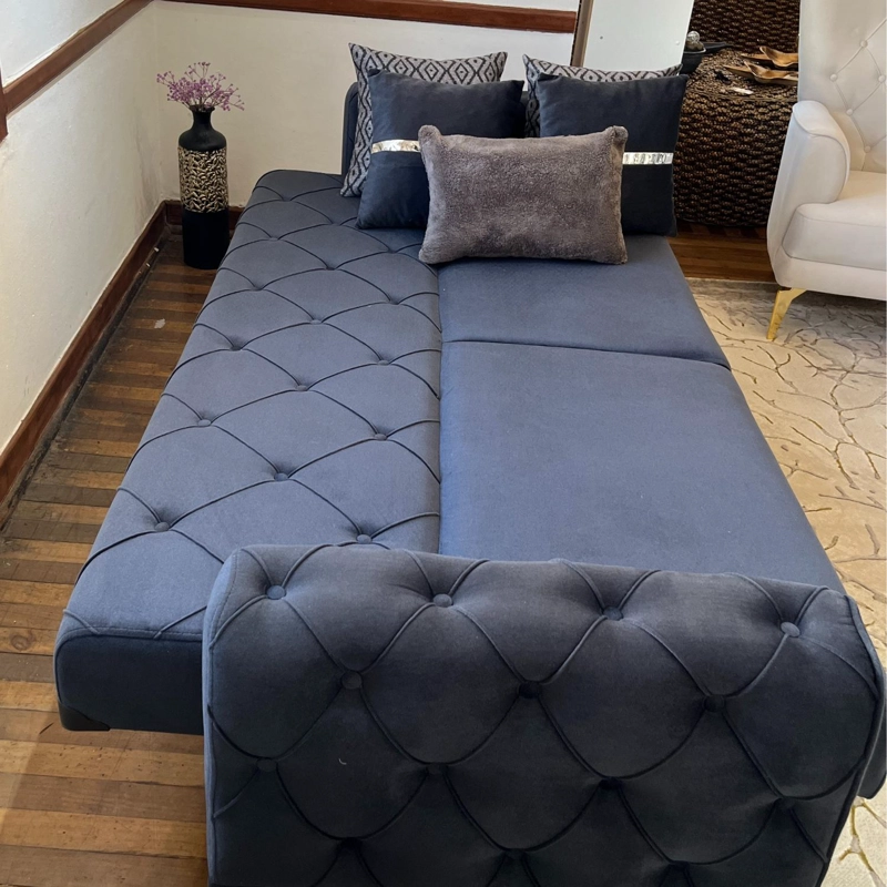JUEGO DE LIVING 7 CUERPOS 3+3+1 ESTAMBUL GRIS, SOFA CAMA - 3