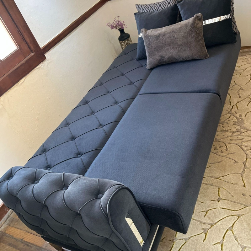 JUEGO DE LIVING 7 CUERPOS 3+3+1 ESTAMBUL GRIS, SOFA CAMA - 5