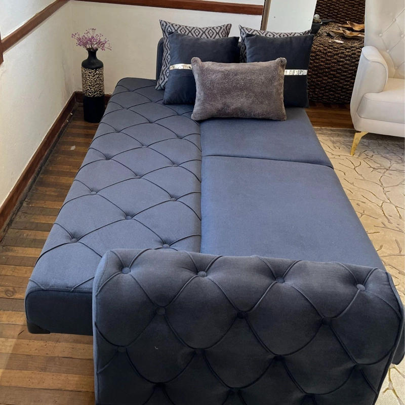 JUEGO DE LIVING 7 CUERPOS 3+3+1 ESTAMBUL GRIS, SOFA CAMA - 6