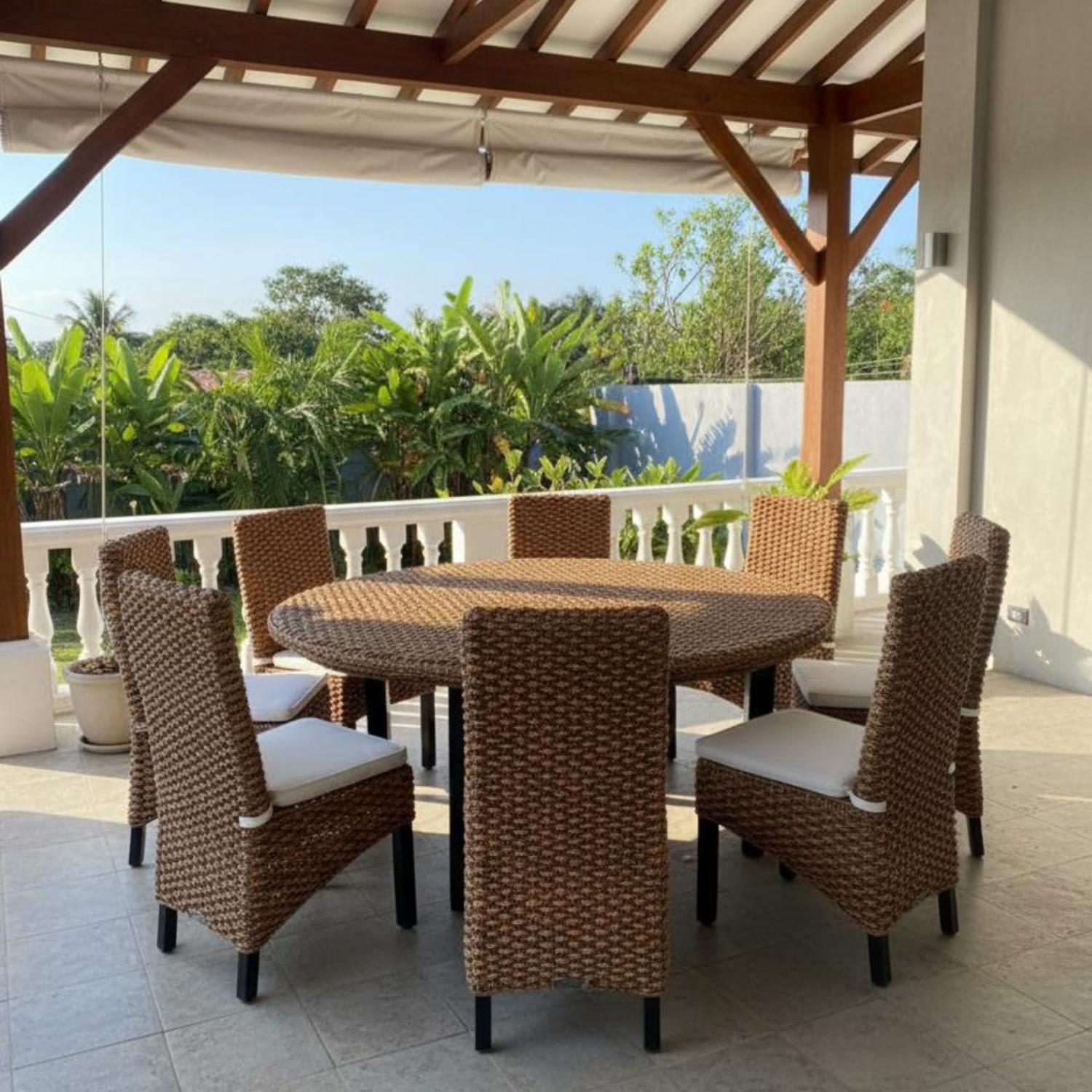 COMEDOR REDONDO 8 PERSONAS RATTAN NATURAL - 1