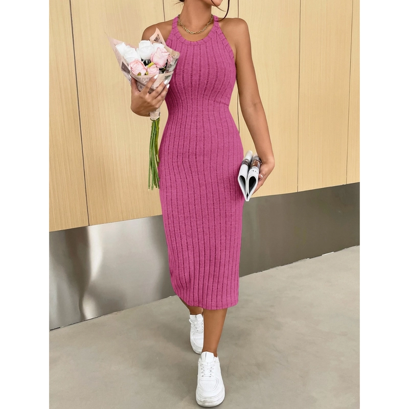 VESTIDO MUJER AJUSTADO CANALE  CUELLO HALTER V O ALTO - 6