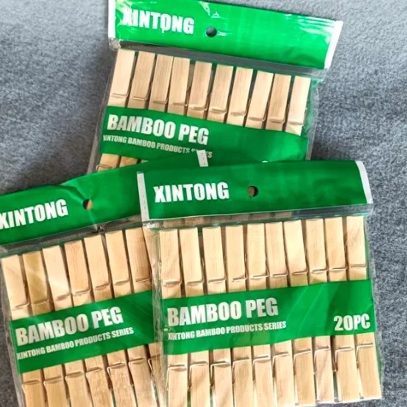 PINZAS DE ROPA MADERA BAMBU PACK X 20 UNIDADES RESISTENTES - 4