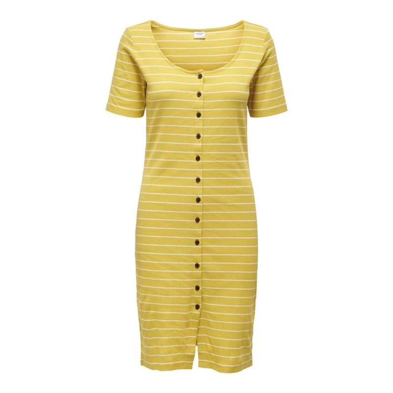 VESTIDO AJUSTADO MUJER JACQUELINE DE YONG AMARILLO - 3