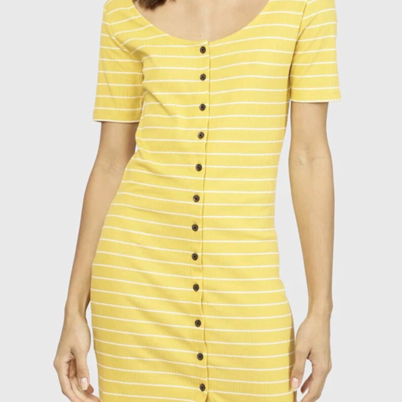 VESTIDO AJUSTADO MUJER JACQUELINE DE YONG AMARILLO - 4