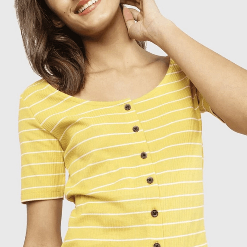 VESTIDO AJUSTADO MUJER JACQUELINE DE YONG AMARILLO - 6