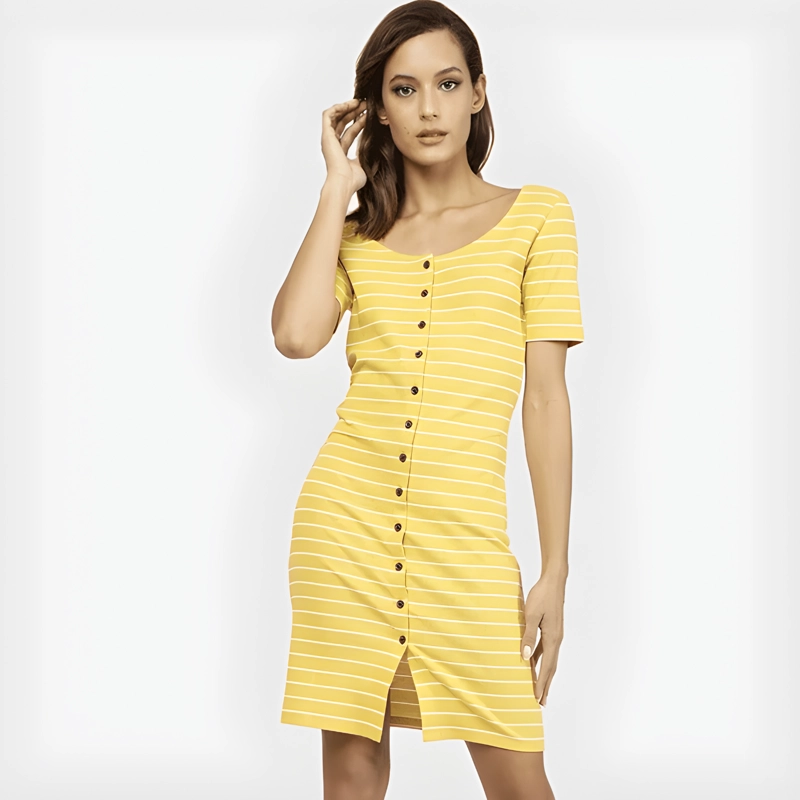 VESTIDO AJUSTADO MUJER JACQUELINE DE YONG AMARILLO - 7