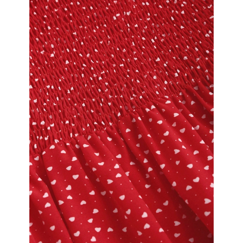 VESTIDO CORTO MUJER CON TIRANTES ESTAMPADO LUNARES VOLANTES - 4