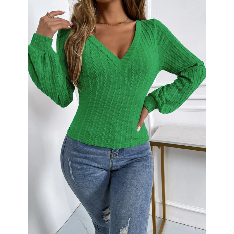 SWEATER MUJER MANGA OBISPO CUELLO V CANALE  CROP - 1