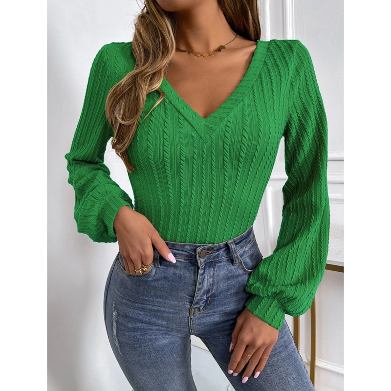 SWEATER MUJER MANGA OBISPO CUELLO V CANALE  CROP - 4