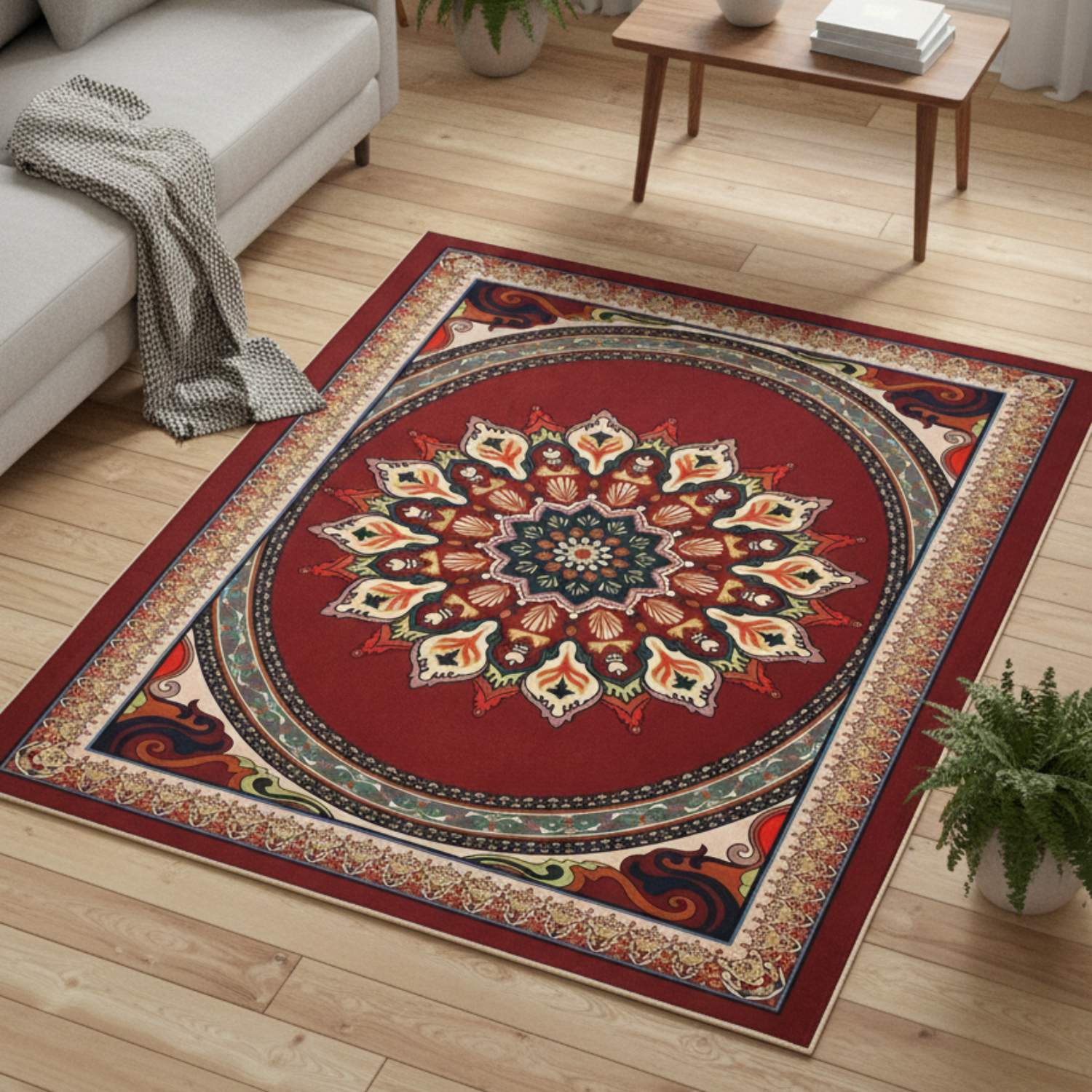 ALFOMBRA ANTIDESLIZANTE HOGAR 180X200 CM DECORATIVA INTERIOR - 1