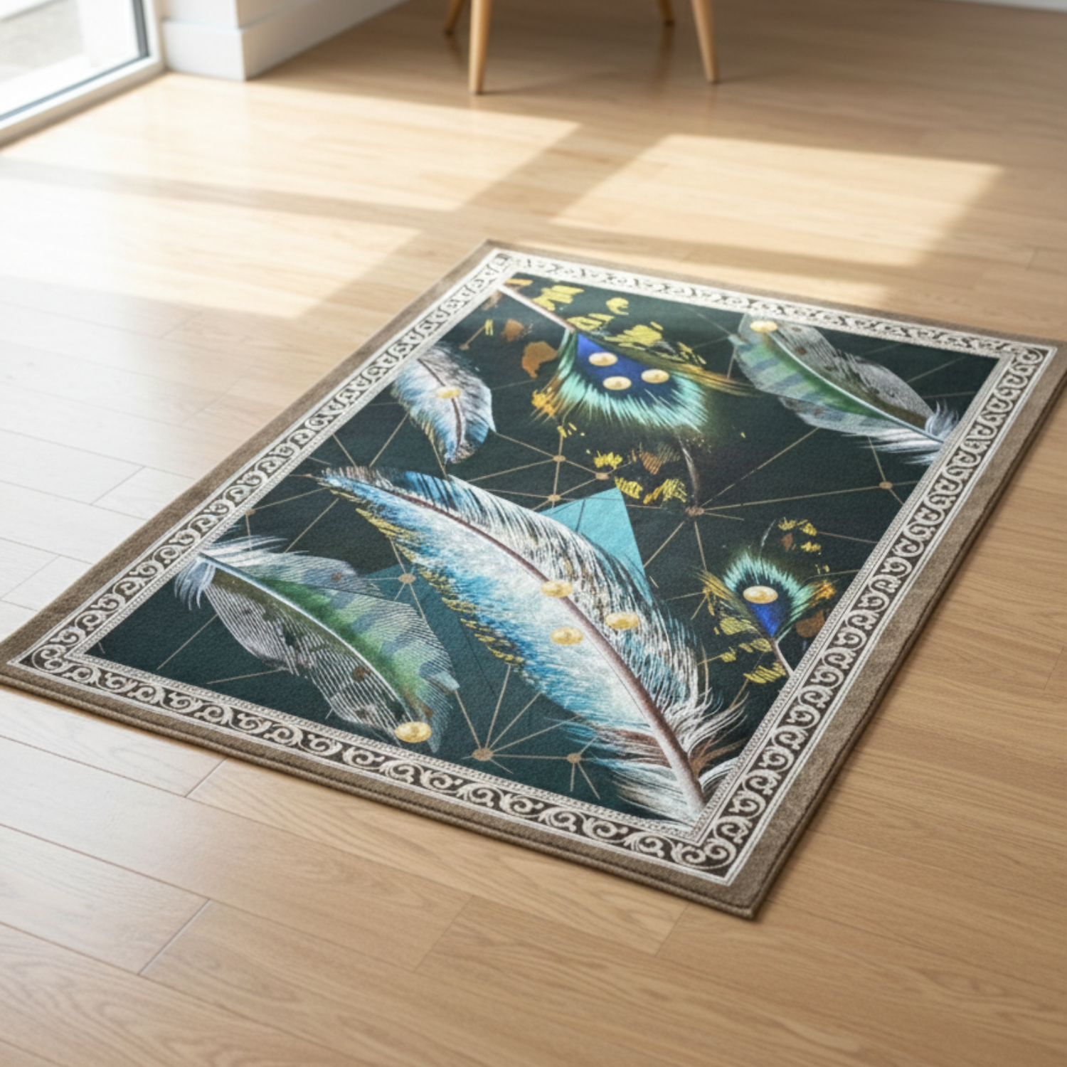 ALFOMBRA ANTIDESLIZANTE HOGAR 180X200 CM DECORATIVA INTERIOR - 1