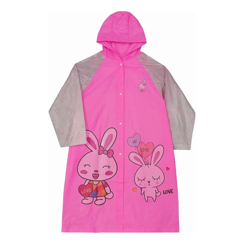 CAPA DE LLUVIA IMPERMEABLE INFANTIL CON CAPUCHA Y BOTONES - 3
