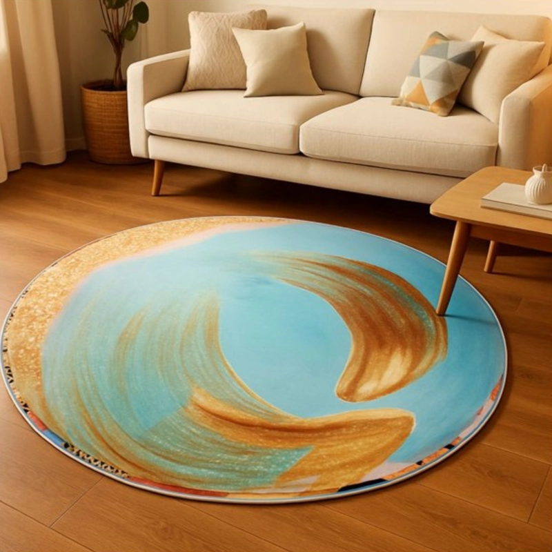ALFOMBRA ANTIDESLIZANTE REDONDA 200 CM PISO HOGAR DECORATIVA - 3