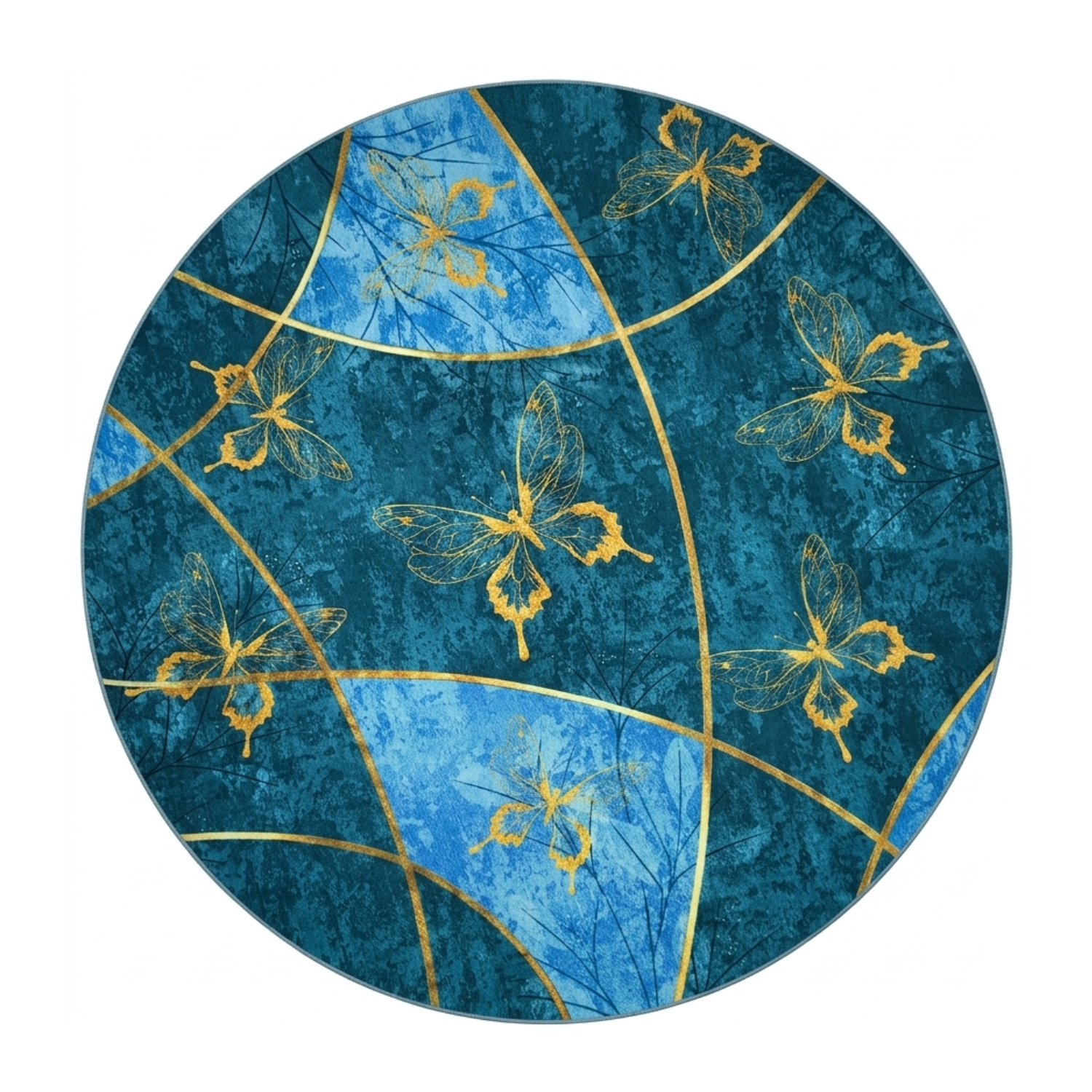 ALFOMBRA ANTIDESLIZANTE REDONDA 200 CM PISO HOGAR DECORATIVA - 1