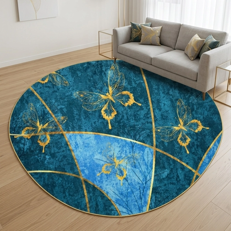 ALFOMBRA ANTIDESLIZANTE REDONDA 200 CM PISO HOGAR DECORATIVA - 2