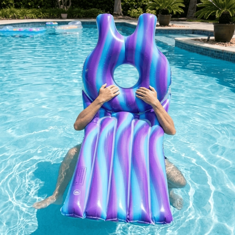 FLOTADOR INFLABLE TIPO TABLA COLCHONETA PISCINA Y PLAYA 180X57 CM AZUL - 4