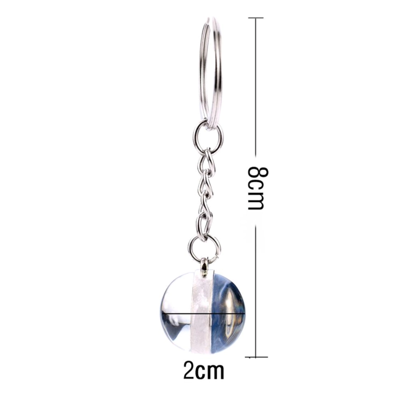 LLAVERO DE VIDRIO REDONDO DISEÑO LOBOS BRILLA EN LA OSCURIDAD 5CM - 2
