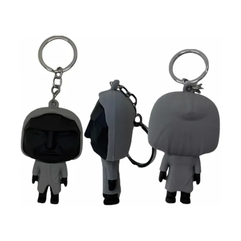 LLAVERO DE SILICONA 3D EL JUEGO DEL CALAMAR FIGURA MASCARA NEGRA - 3