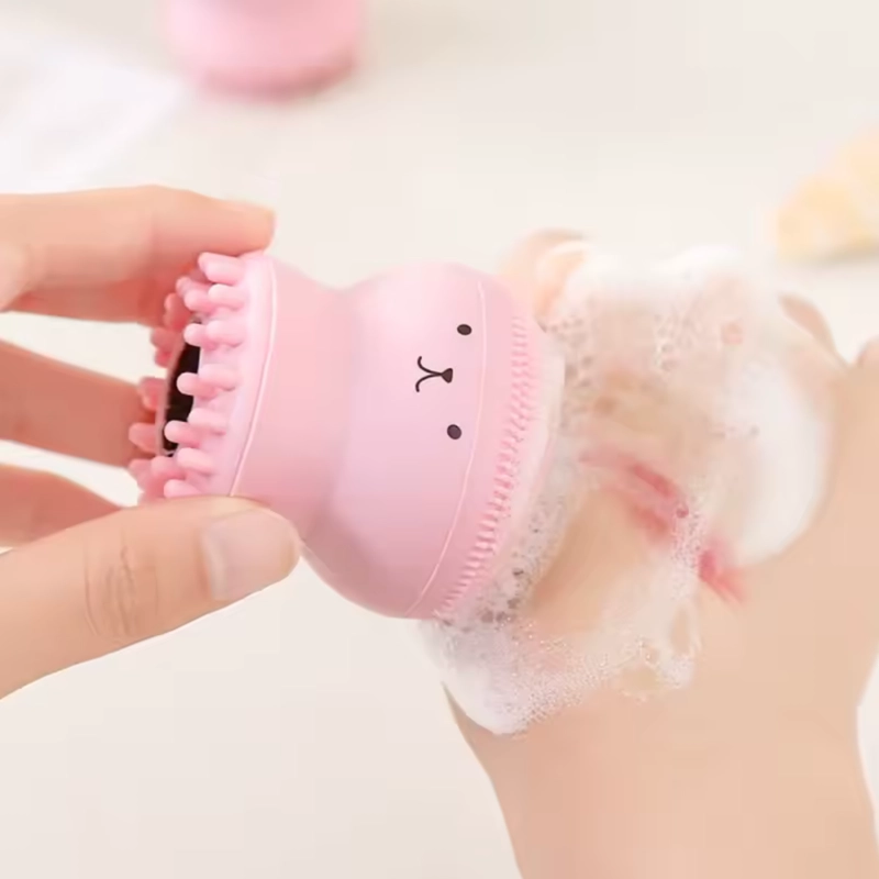 PACK 3 CEPILLOS FACIALES SILICONA DISEÑO PULPO EXFOLIANTE LIMPIEZA - 1