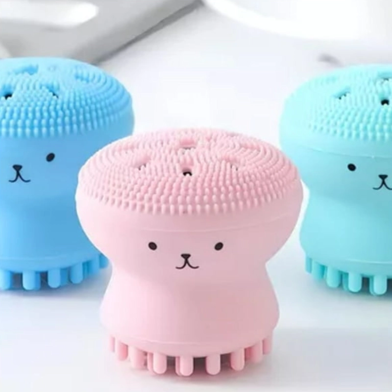 PACK 3 CEPILLOS FACIALES SILICONA DISEÑO PULPO EXFOLIANTE LIMPIEZA - 7