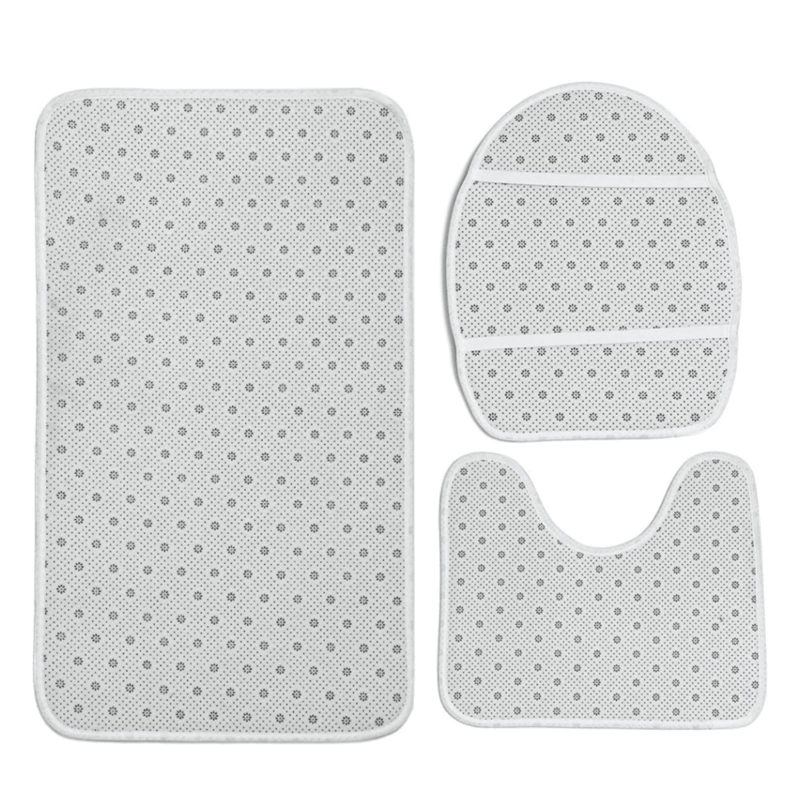 SET JUEGO DE BAÑO 4 PIEZAS CON CORTINA ALFOMBRA Y ACCESORIOS - 4