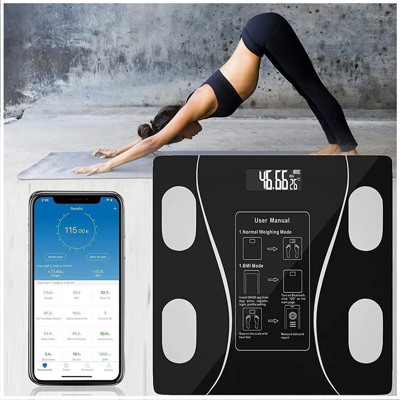 PESA DIGITAL AVANZADA 180KG 79 ANALISIS COMPOSICION CORPORAL BLUETOOTH - 2