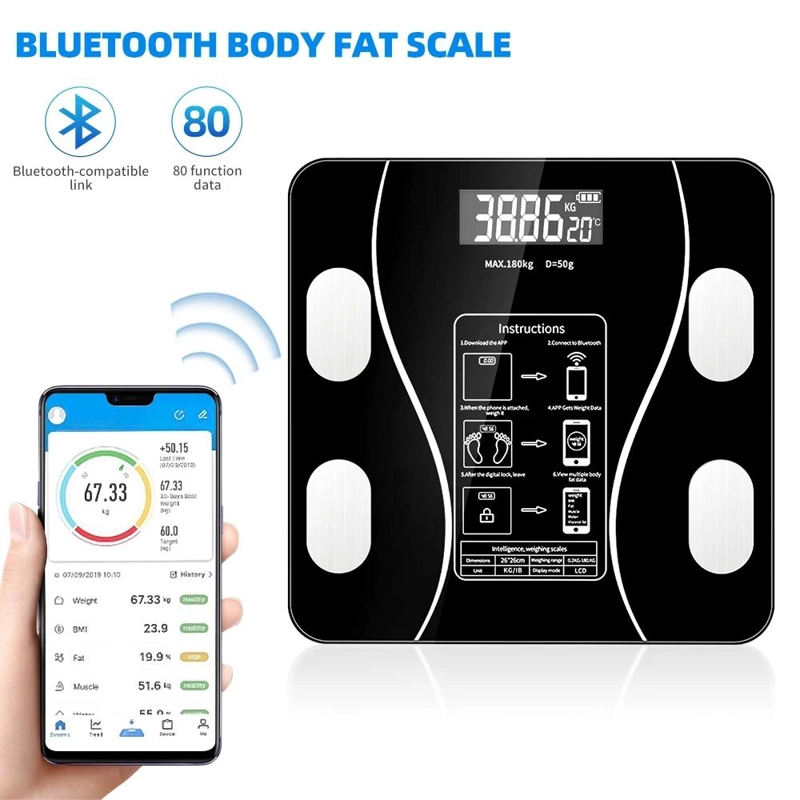 PESA DIGITAL AVANZADA 180KG 79 ANALISIS COMPOSICION CORPORAL BLUETOOTH - 4
