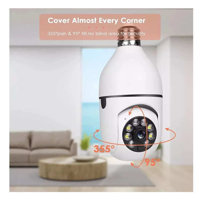 CAMARA DE SEGURIDAD INTELIGENTE WIFI CON VISION PANORAMICA 360° AMPOLLETA DETECCION MOVIMIENTO - 6