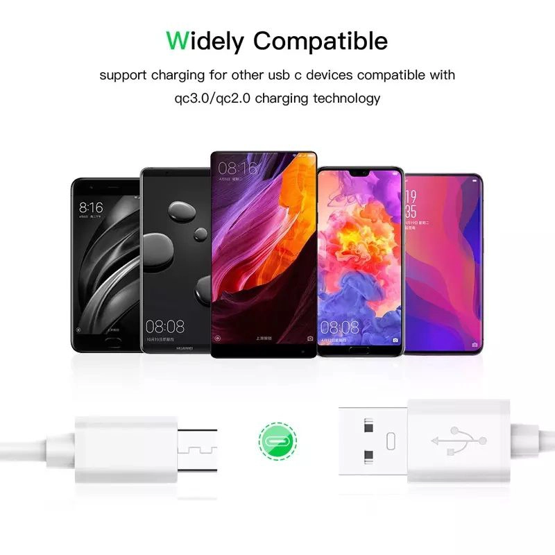 CABLE CARGADOR Y DATOS USB TIPO C DE 1 METRO PARA SAMSUNG XIAOMI - 3