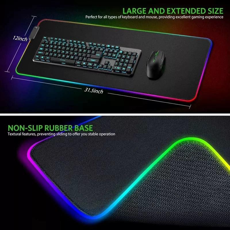 MOUSEPAD GAMER LED RGB USB 80X30CM - 4