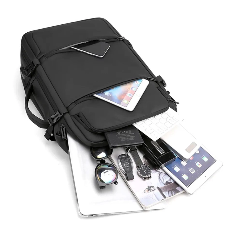 MOCHILA MULTIFUNCIONAL DE VIAJE, ESTUDIO O NEGOCIOS IMPERMEABLE CON PUERTO USB 37 LITROS POLIESTER - 4
