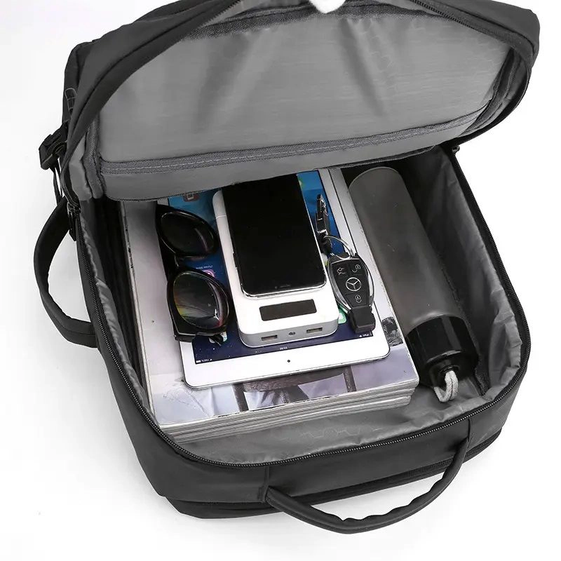 MOCHILA MULTIFUNCIONAL DE VIAJE, ESTUDIO O NEGOCIOS IMPERMEABLE CON PUERTO USB 37 LITROS POLIESTER - 6