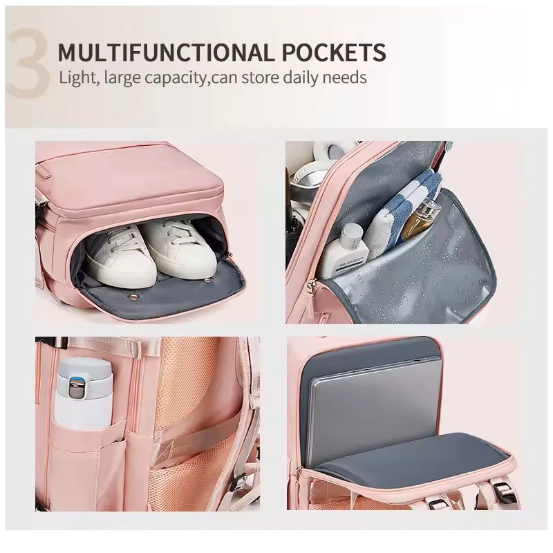 MOCHILA FEMENINA IMPERMEABLE DE GRAN CAPACIDAD CON PUERTO USB - 7