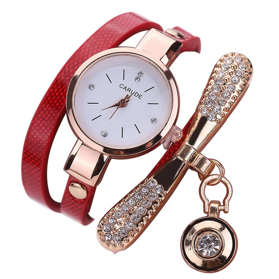 RELOJ MUJER CUARZO LUJO PERSONALIZADO ES CON INCRUSTACIONES Y PULSERA - 2