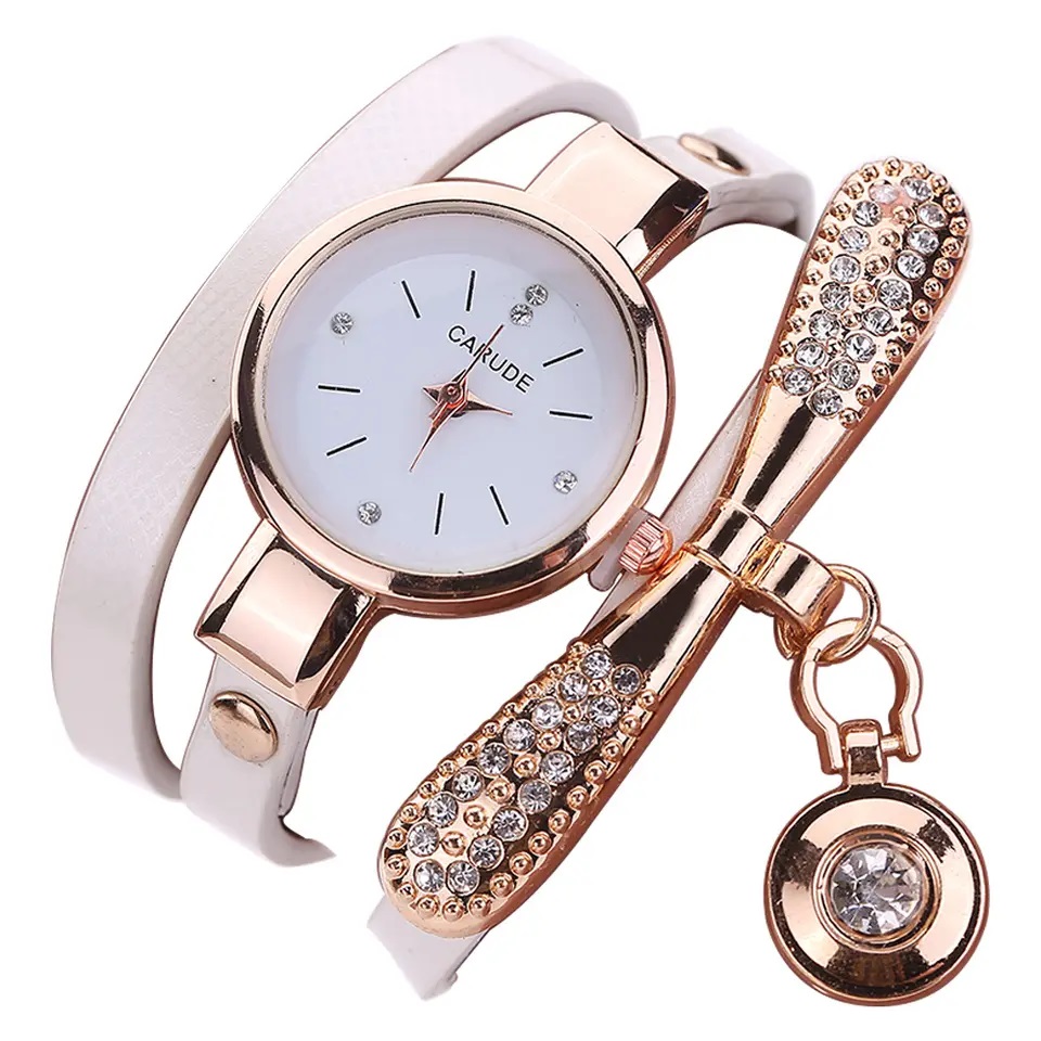 RELOJ MUJER CUARZO LUJO PERSONALIZADO ES CON INCRUSTACIONES Y PULSERA - 2