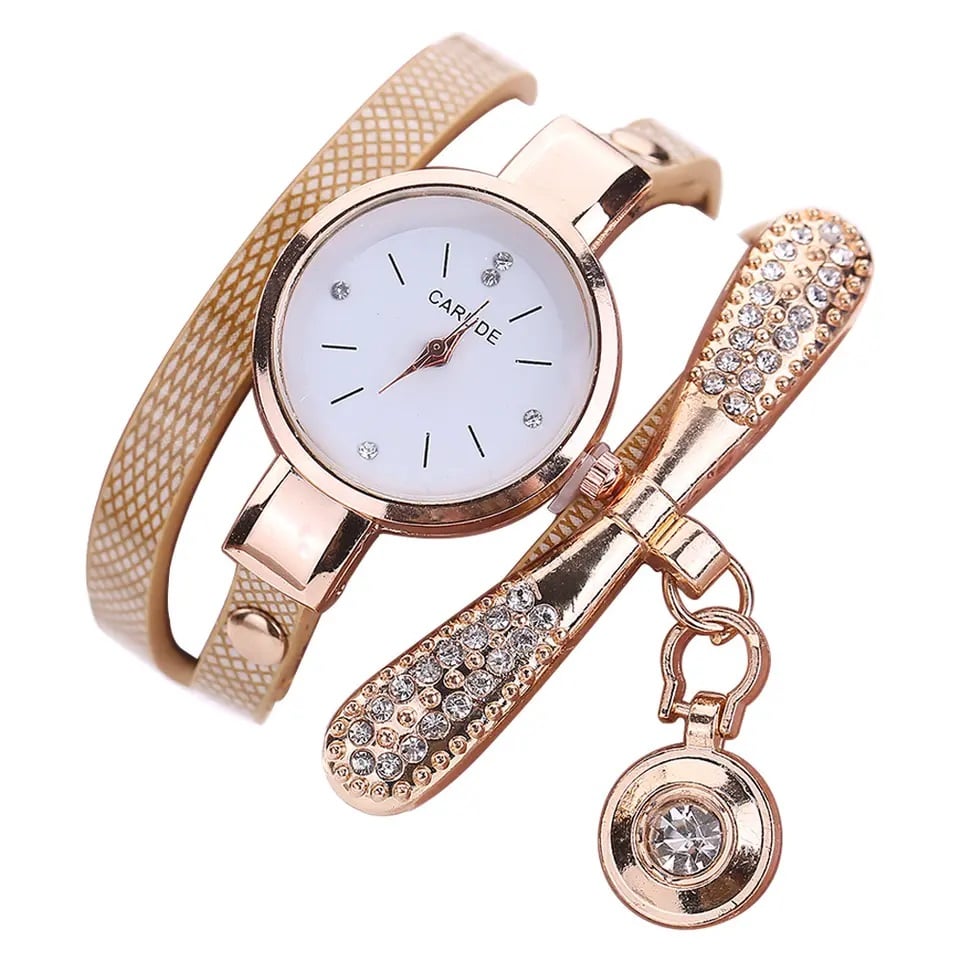 RELOJ MUJER CUARZO LUJO PERSONALIZADO ES CON INCRUSTACIONES Y PULSERA - 2