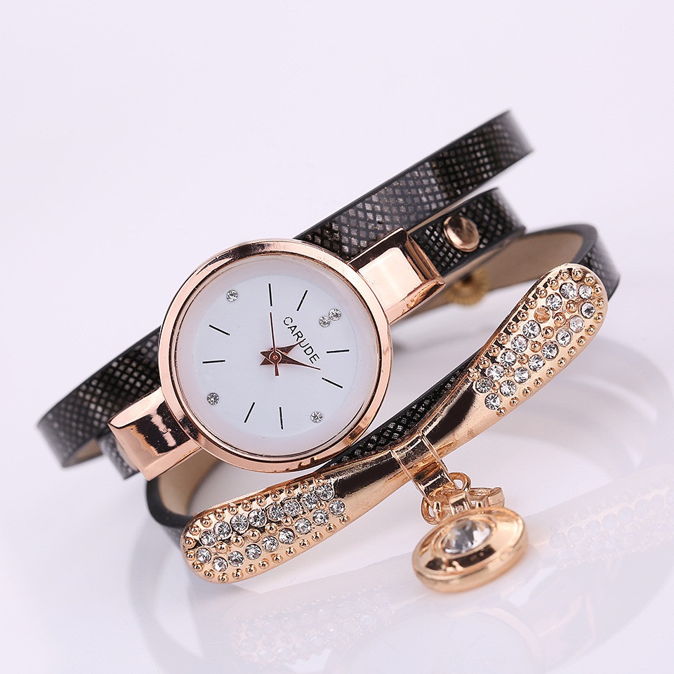 RELOJ MUJER CUARZO LUJO PERSONALIZADO ES CON INCRUSTACIONES Y PULSERA - 4