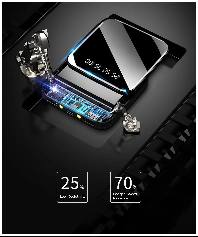 GENÉRICO CARGADOR PORTÁTIL POWER BANK 10000 MAH 2USB MICRO USB LINTERNA NEGRO
