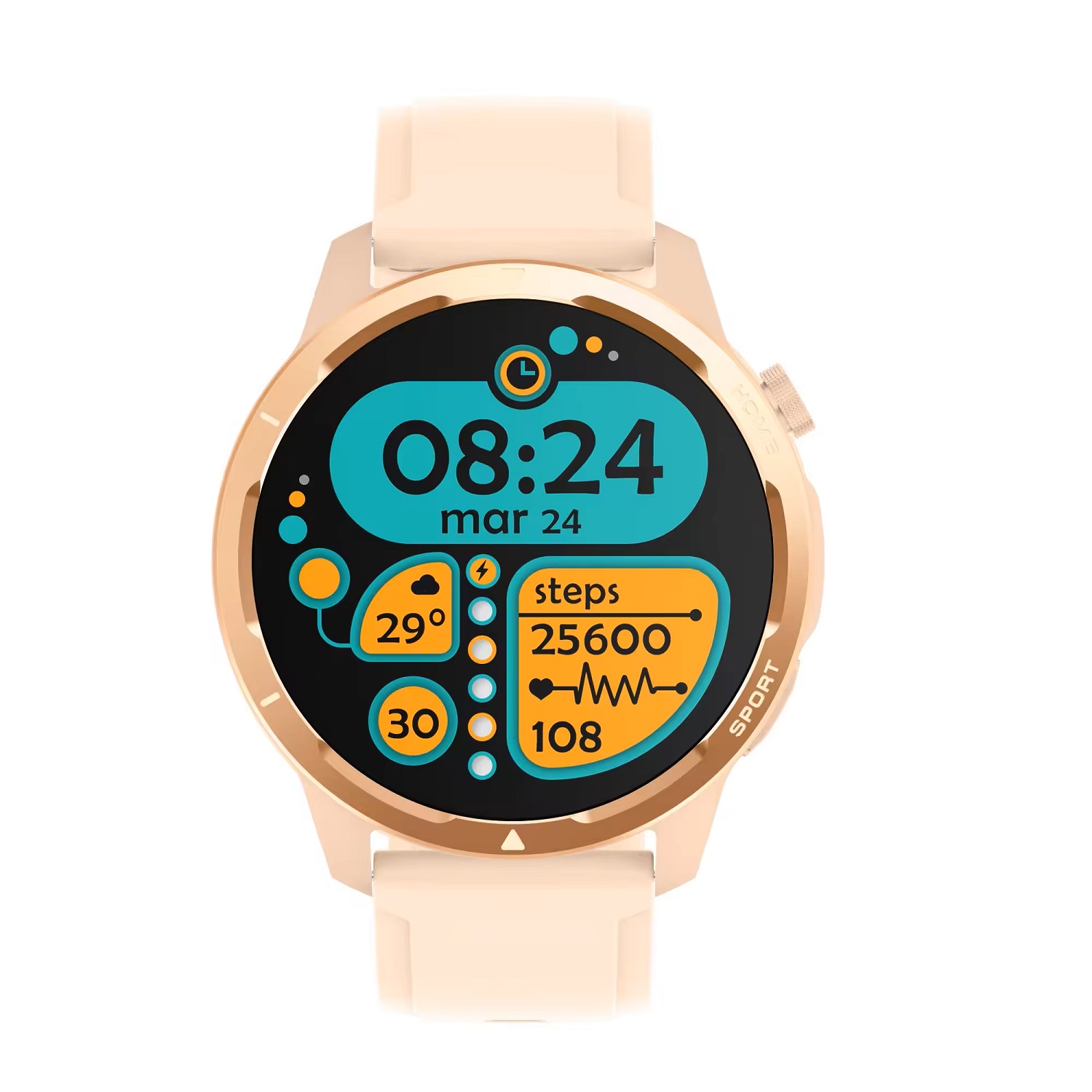 SMARTWATCH ELEGANTE 360X360 MONITOREO SALUD COMPATIBLE IOS ANDROID - 8