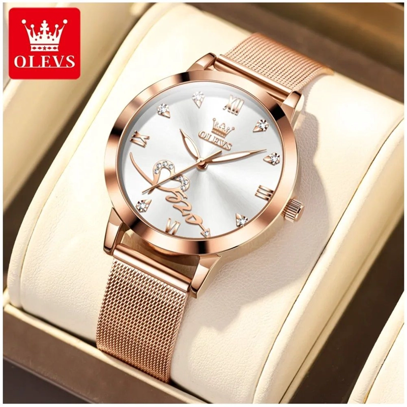 RELOJ DE MUJER DISEÑO ELEGANTE FEMENINO DE CUARZO ROSA DORADO - 7