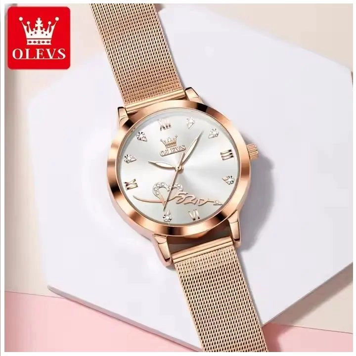 RELOJ DE MUJER DISEÑO ELEGANTE FEMENINO DE CUARZO ROSA DORADO - 8
