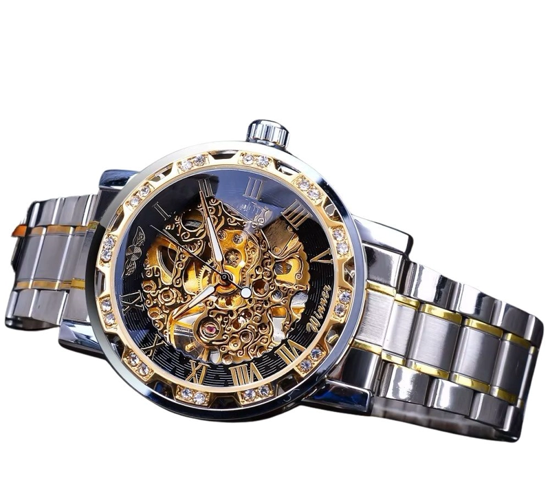 RELOJ MECANICO AUTOMATICO DE LUJO CORREA ACERO INOXIDABLE CRISTAL - 3