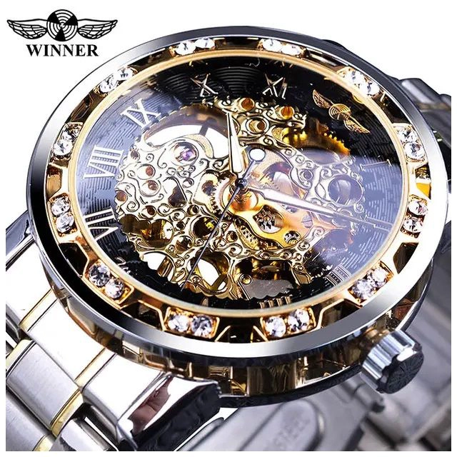 RELOJ MECANICO AUTOMATICO DE LUJO CORREA ACERO INOXIDABLE CRISTAL - 8