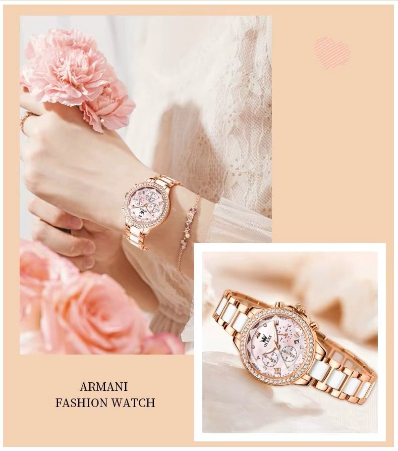 RELOJ FEMENINO DE ACERO INOXIDABLE CRISTAL DE CORTE DIAMANTE - 2