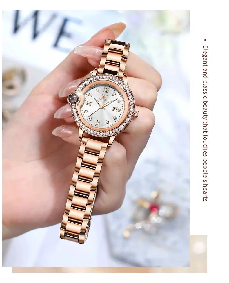 RELOJ DE PULSERA DE LUJO PARA MUJER CON INCRUSTACIONES BRILLANTES - 7