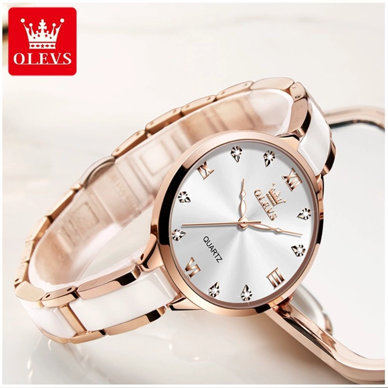 RELOJ DE MUJER ELEGANTE DE CUARZO CORREA DE CERAMICA ACERO INOXIDABLE - 3