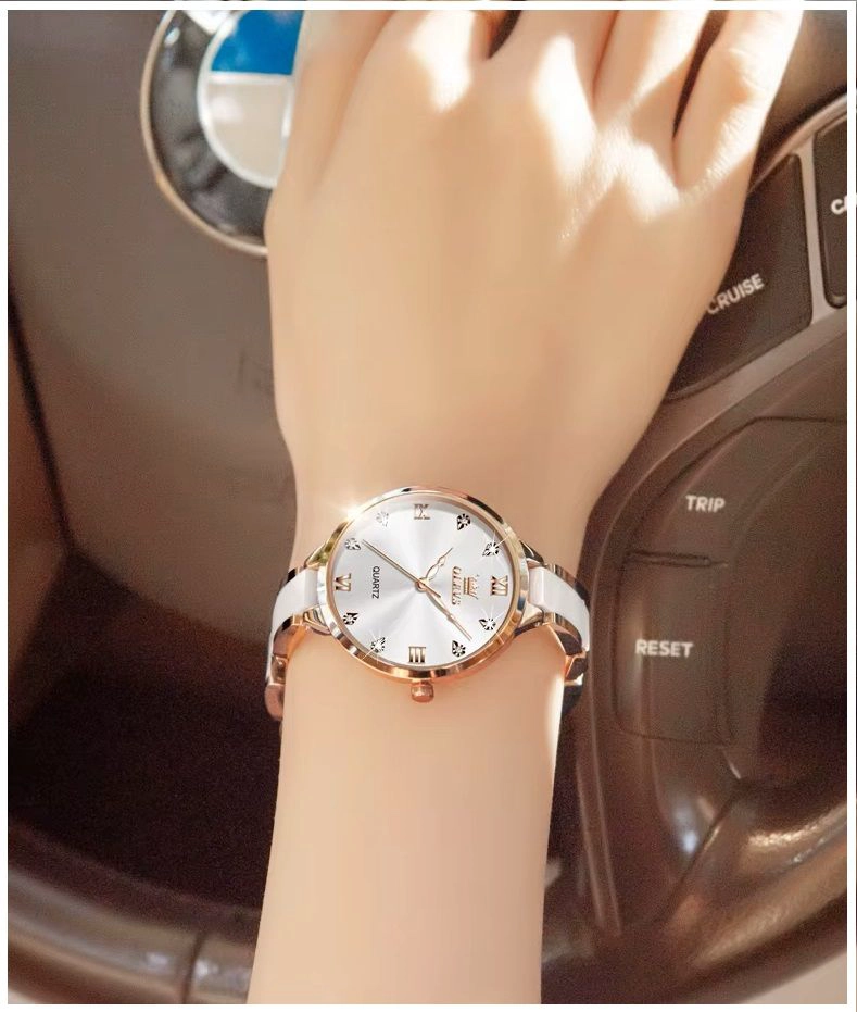 RELOJ DE MUJER ELEGANTE DE CUARZO CORREA DE CERAMICA ACERO INOXIDABLE - 5